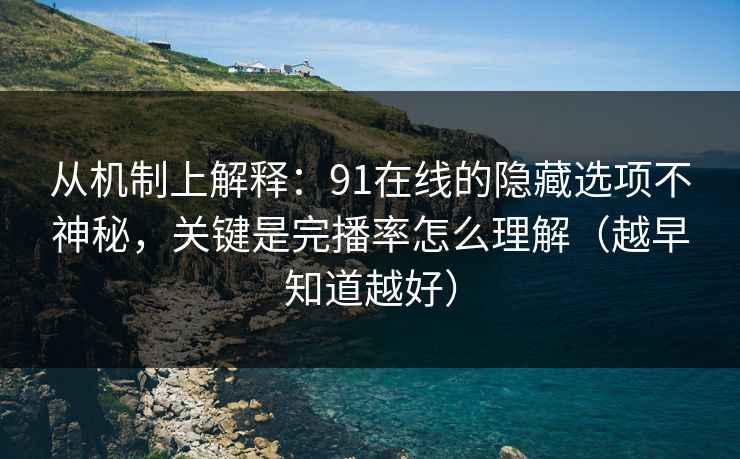 从机制上解释：91在线的隐藏选项不神秘，关键是完播率怎么理解（越早知道越好）